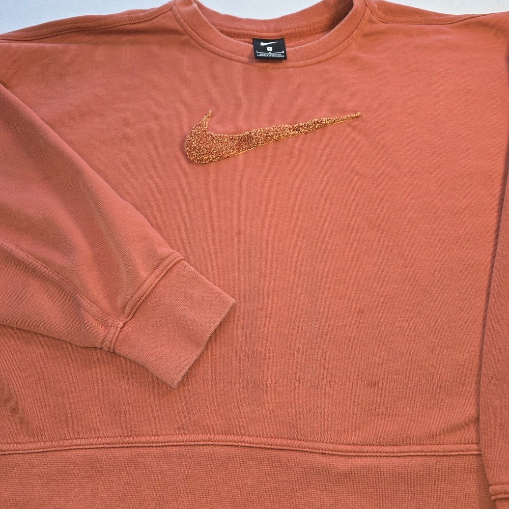 Nike Sportswear Women's L Cropped Sweatshirt Burnt Orange Boxy Gorpcore...